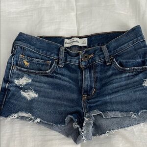 Abercrombie kids Distressed Dark Blue Jean Shorts size 12